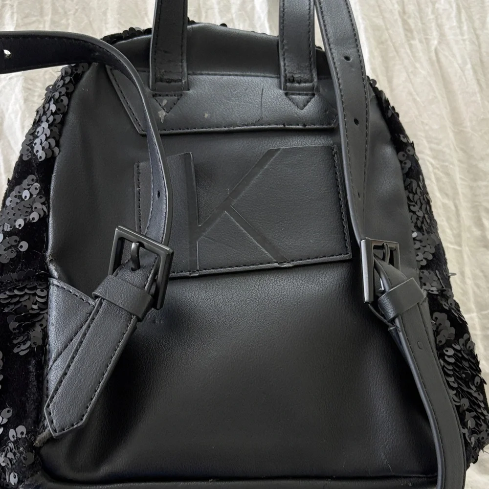 Stylish Black Sequin Mini Backpack